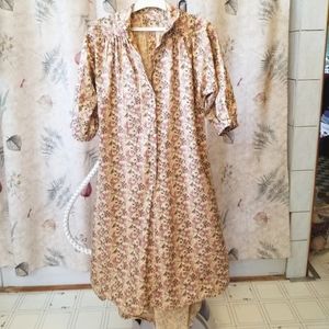 Vintage floral prairie house dress ~size L
